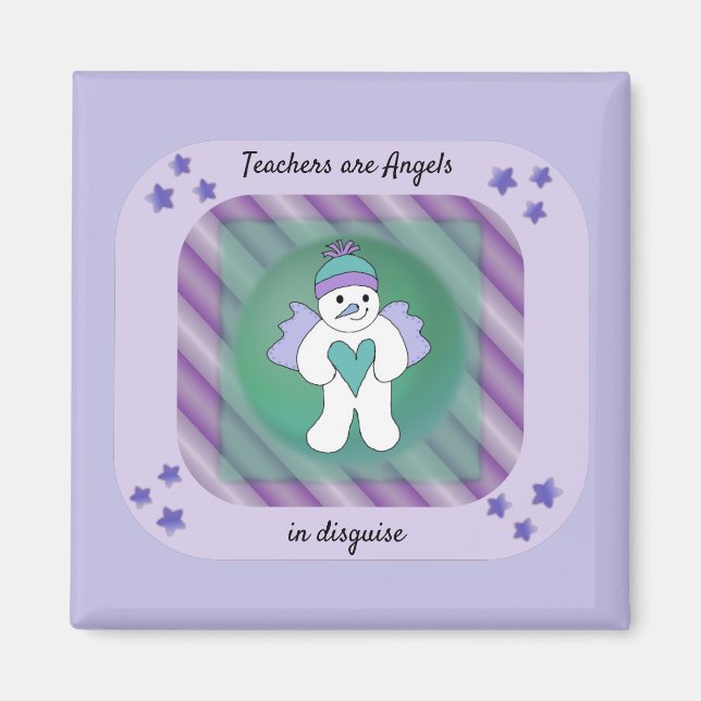Aimant de déclaration d'ange de neige des enseigna (Devant)