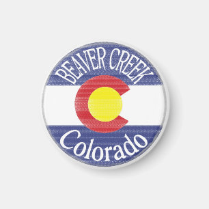 Aimant de drapeau de cercle du Colorado de Beaver