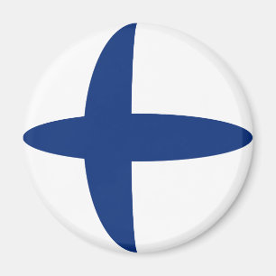 Aimant de drapeau de la Finlande Fisheye