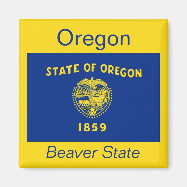 Aimant de drapeau de l'Oregon (Devant)