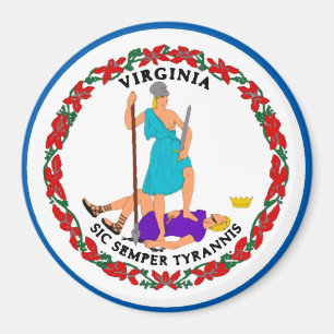 Aimant de drapeau d'état de la Virginie