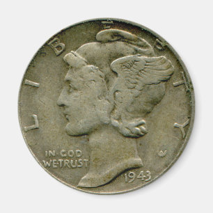 Aimant de face de dixième de dollar des 1943 USA