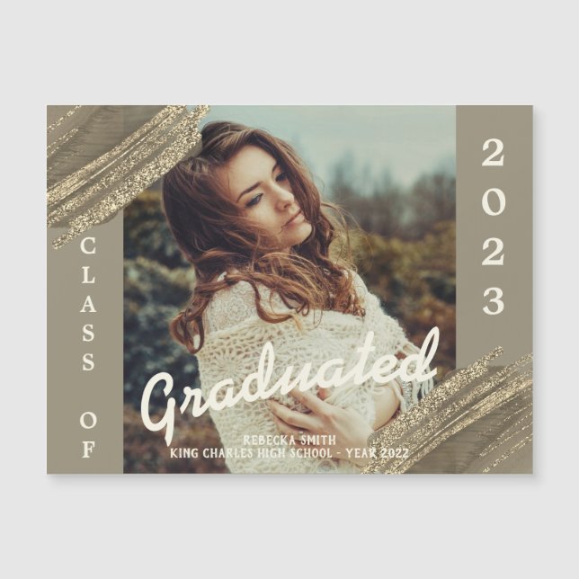 Aimant de Faire-part photo pour la graduation en o (Devant)