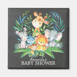 Aimant de faveur de baby shower de jungle de
