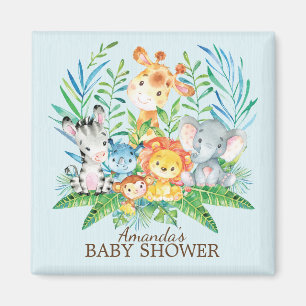 Aimant de faveur de baby shower de jungle de