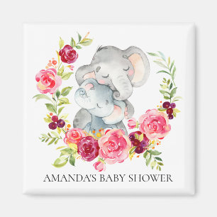 Aimant de faveur de baby shower d'éléphant de