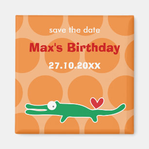 Aimant de fête d'anniversaire de bande dessinée 