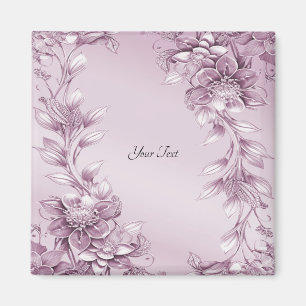 Aimant de feuillage rose