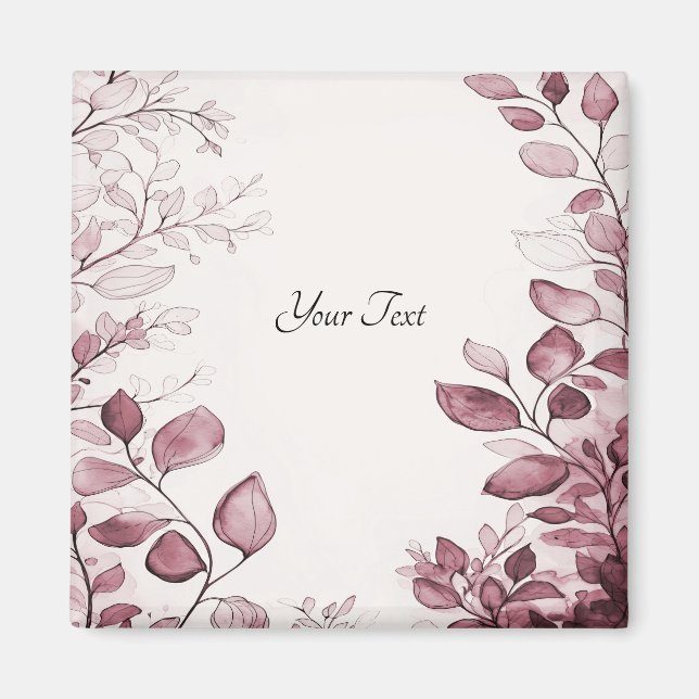 Aimant de feuilles rouges modernes (Devant)