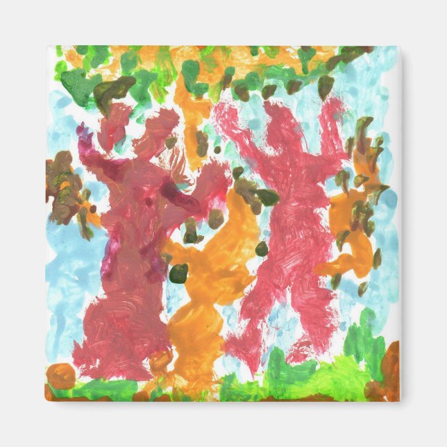 Aimant de figurines de danse rouge (Devant)