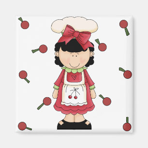 Aimant de fille de cerise