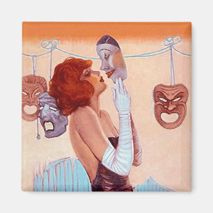 Aimant de fille de charme de MASQUES de DRAME de
