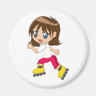 Aimant de fille de roller