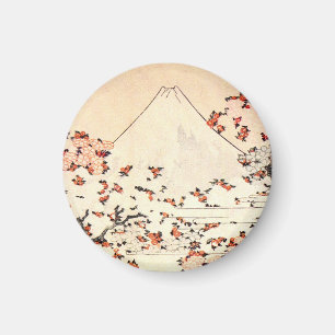 Aimant de fleurs de cerisier de Hokusai le mont