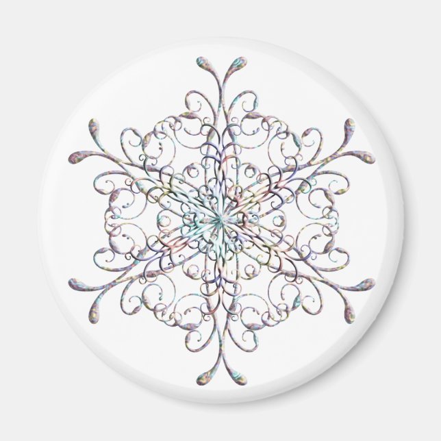Aimant de flocon de neige Iridescente (Devant)