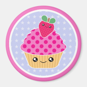 Aimant de fraise de petit gâteau de Kawaii