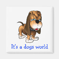Aimant de frigo Chien Chien Chien Chien Basset Hou