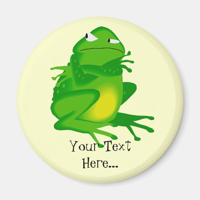 Aimant de grenouille verte en colère personnalisé (Devant)