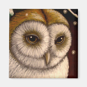 Aimant de HIBOU de GRANGE de VACANCES d'IMAGINAIRE