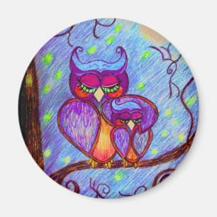 Aimant de hibou de maman et de bébé par Carol