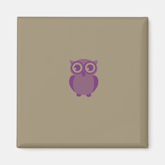 Aimant de hibou mauve (Devant)
