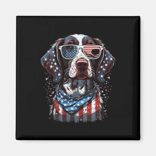 Aimant De Juillet Patriotique Allemand Raccourci Pointer  (Devant)