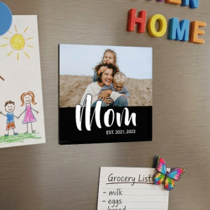 Aimant de la fête des mères avec photo de maman ét