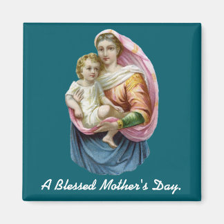Aimant de la fête des Mères Marie tenant Jésus