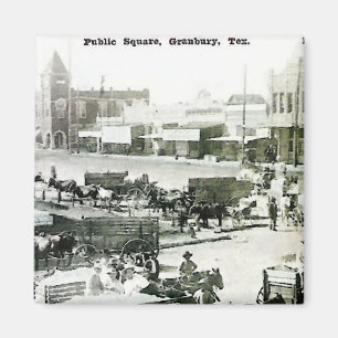 Aimant de la place publique vintage Granbury, Texa