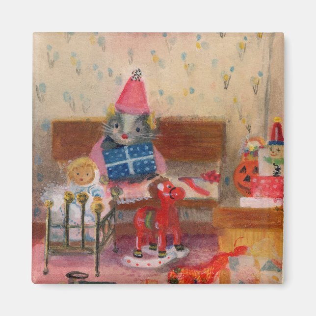 Aimant de la souris d'anniversaire (Devant)