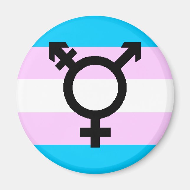 Aimant de la Trans Pride - avec symbole (Devant)