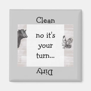 Aimant de lave-vaisselle de coq de vache à