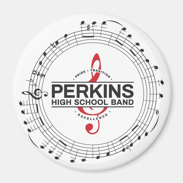 Aimant de logo de notes de musique (Devant)