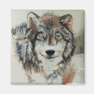 Aimant de loup - art original