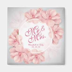 Aimant de M. et de Mme Floral Watercolor Wedding  
