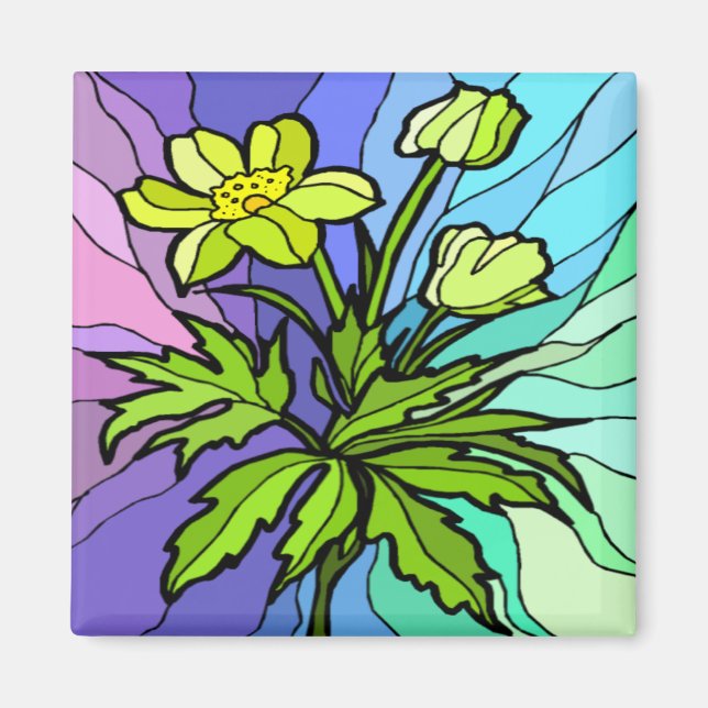 Aimant de marguerite en verre (Devant)