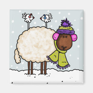 aimant de moutons d'hiver