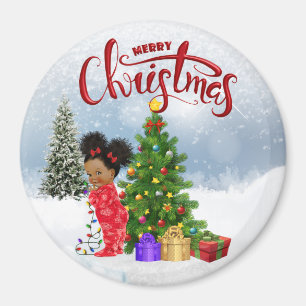 Aimant de Noël de bébé d'Afro-américain