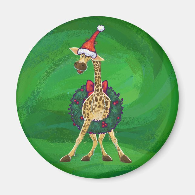 Aimant de Noël de la girafe (Devant)