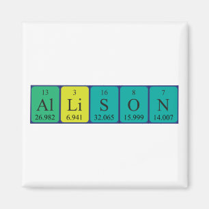 Aimant de nom de table périodique Allison