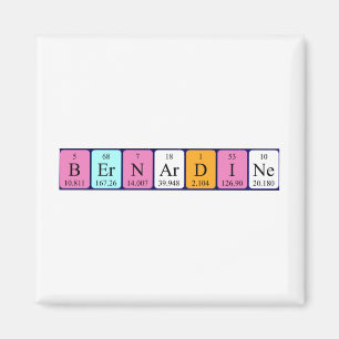 Aimant de nom de table périodique Bernardine
