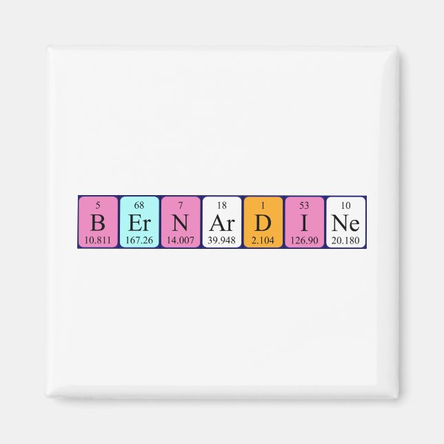 Aimant de nom de table périodique Bernardine (Devant)