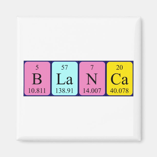 aimant de nom de table périodique Blanca (Devant)