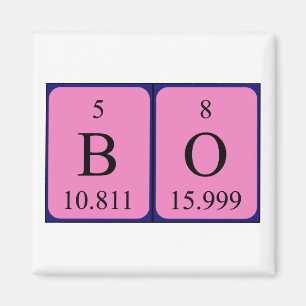 Aimant de nom de table périodique Bo