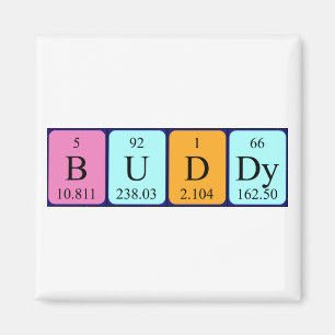 aimant de nom de table périodique Buddy