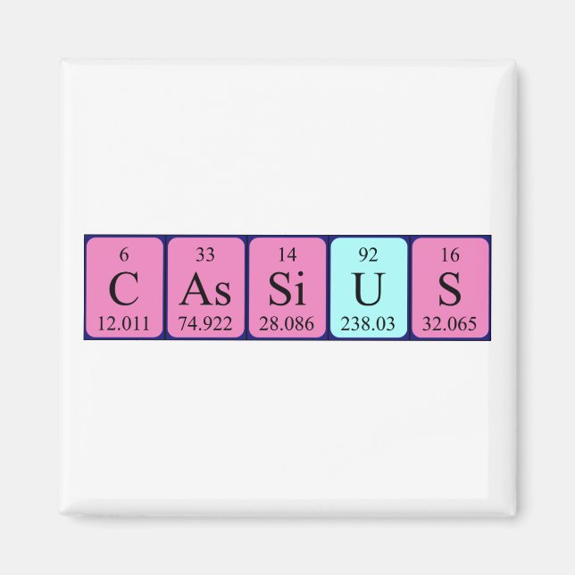 Aimant de nom de table périodique Cassius (Devant)