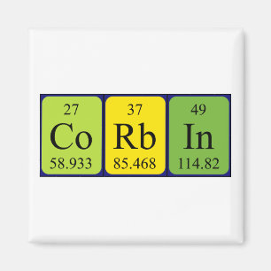 aimant de nom de table périodique Corbin