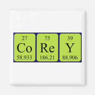 Aimant de nom de table périodique Corey