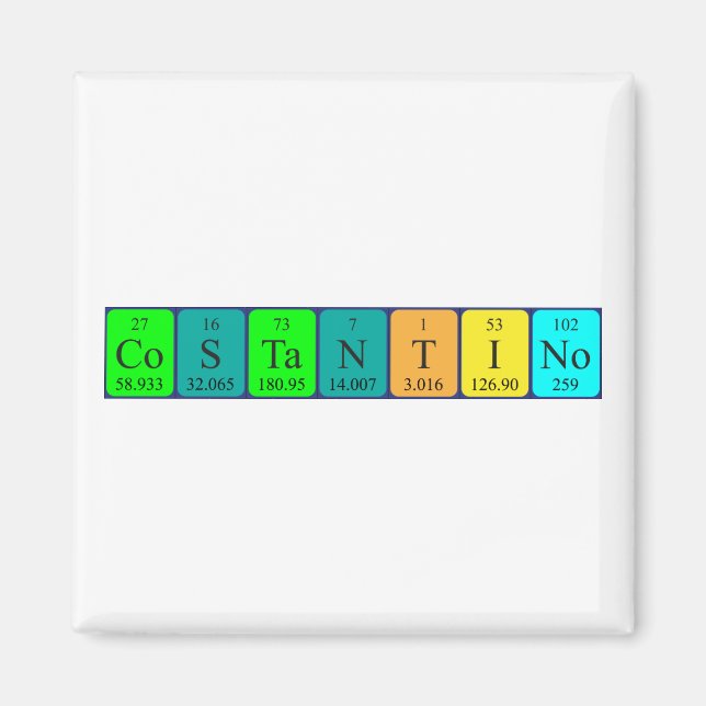 Aimant de nom de table périodique Costantino (Devant)