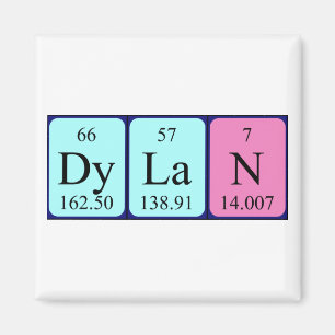 Aimant de nom de table périodique de Dylan
